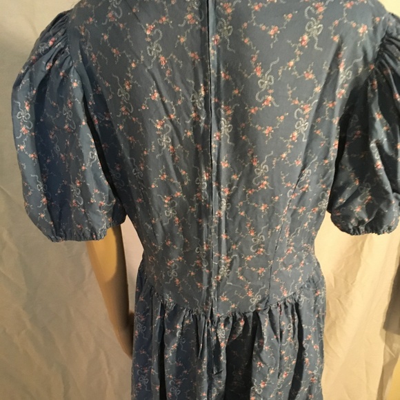 Vintage multicolor blue hand sewn dress size 12 - Picture 4 of 5